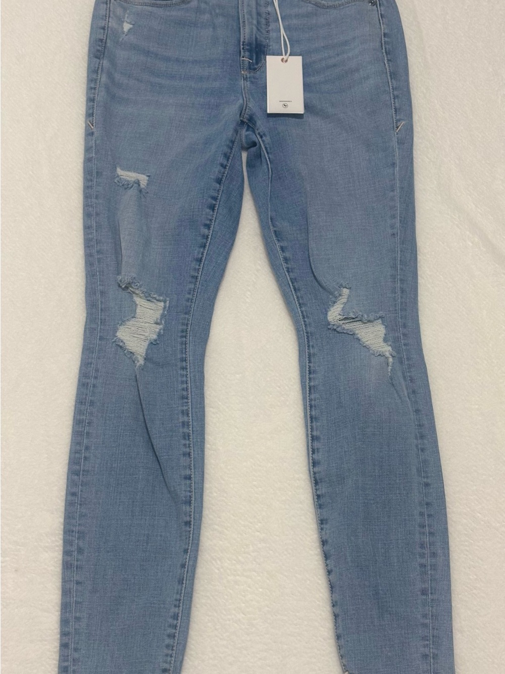 Good American Light Blue Distressed Skinny Jeans